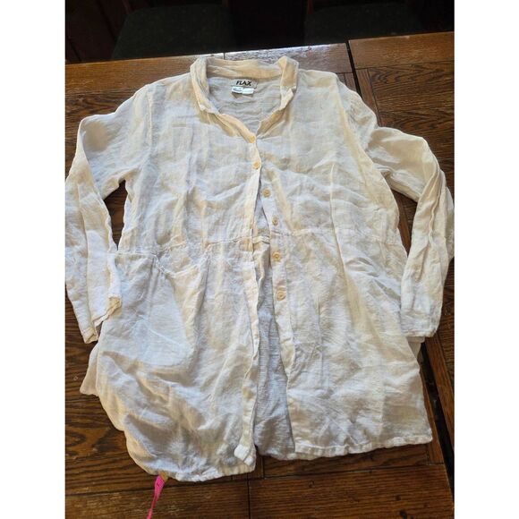 Flax brand linen button down top/Jacket sz Medium - Picture 1 of 4